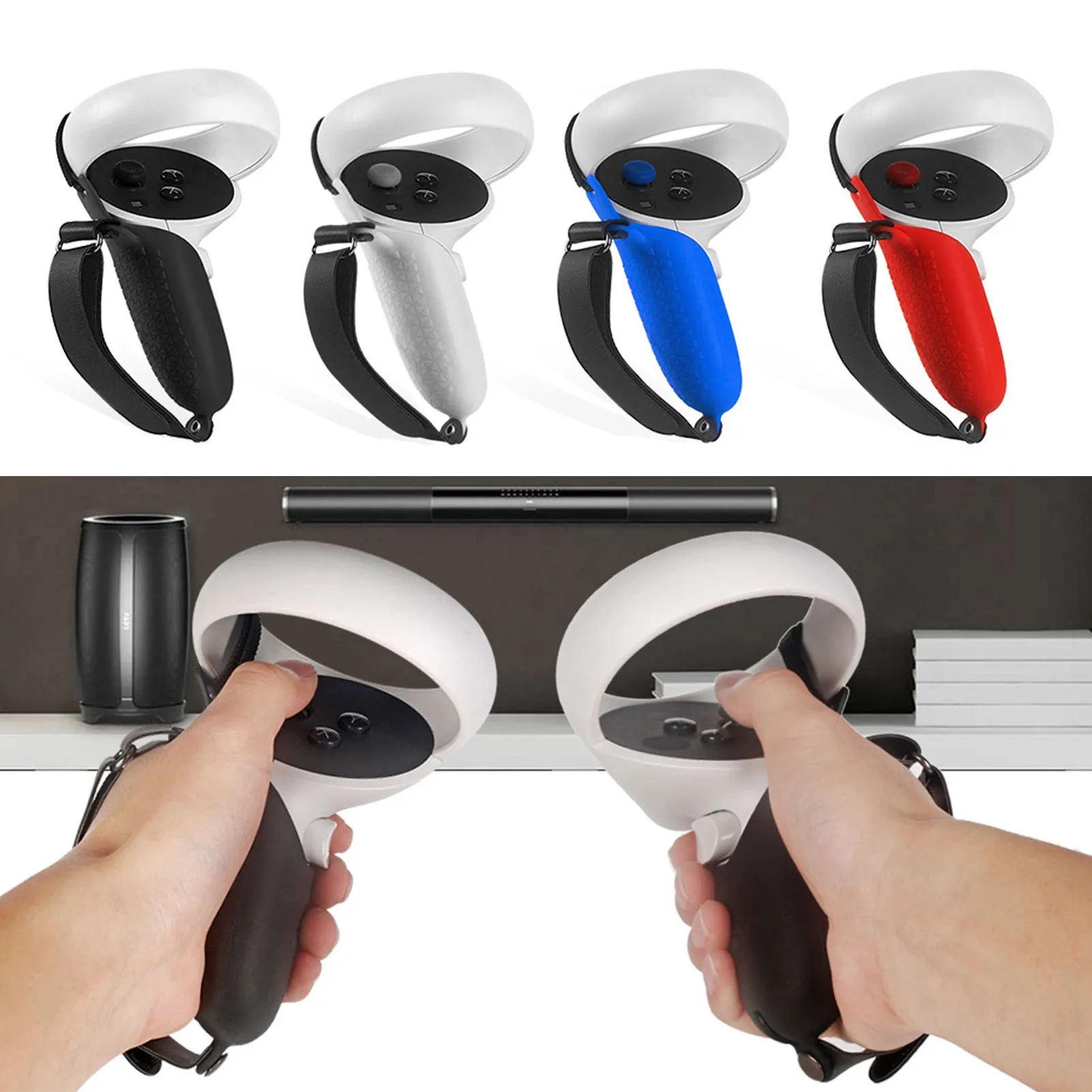Handle Controller Silicone Grip Cover VR Accessories For Oculus Quest VR 2 Protection Cover With Handle Strap For Quest2
Handle Controller Silicone Grip Cover VR Accessories For Oculus Quest VR 2 Protection Cover With Handle Strap For Quest2
