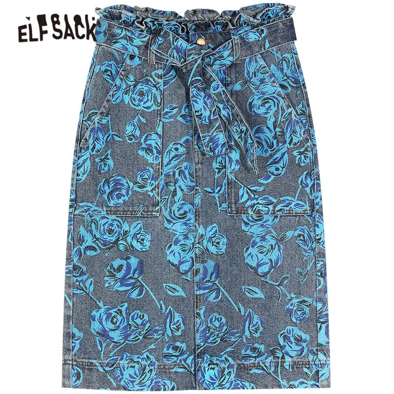 ELFSACK Floral Print High Waist Skinny Midi Skirt Women,2020 Autumn Vintage Split Hem Korean Ladies Daily Ruffle Denim Skirts
ELFSACK Floral Print High Waist Skinny Midi Skirt Women,2020 Autumn Vintage Split Hem Korean Ladies Daily Ruffle Denim Skirts