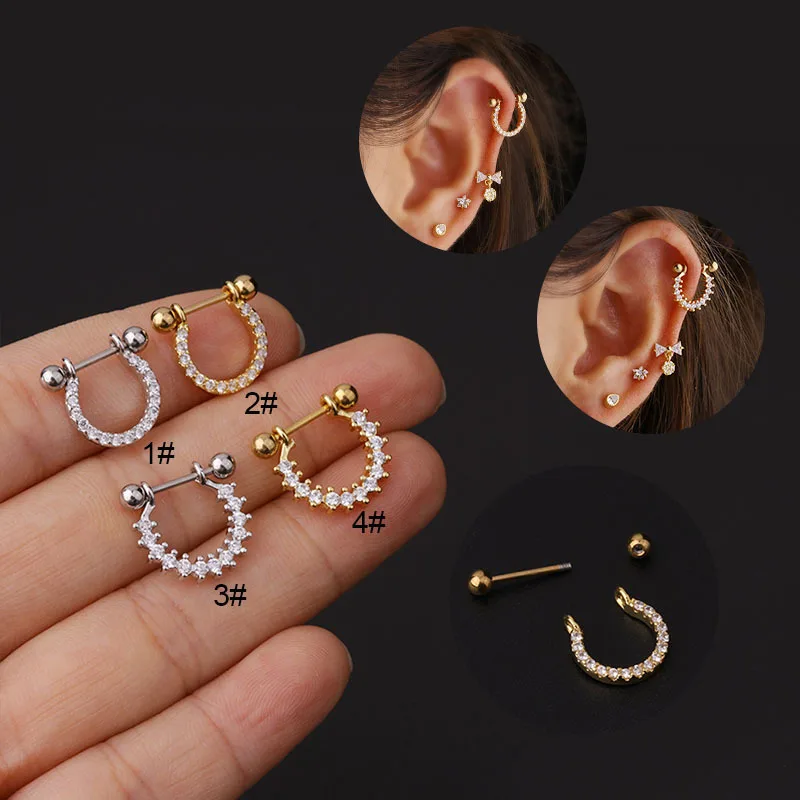 1PC New 1PC U Type Stainless Steel Barbell With Cz Hoop Cartilage Earrings Helix Daith Rook Lobe Ear Piercing Jewelry 0.8x8mm
1PC New 1PC U Type Stainless Steel Barbell With Cz Hoop Cartilage Earrings Helix Daith Rook Lobe Ear Piercing Jewelry 0.8x8mm