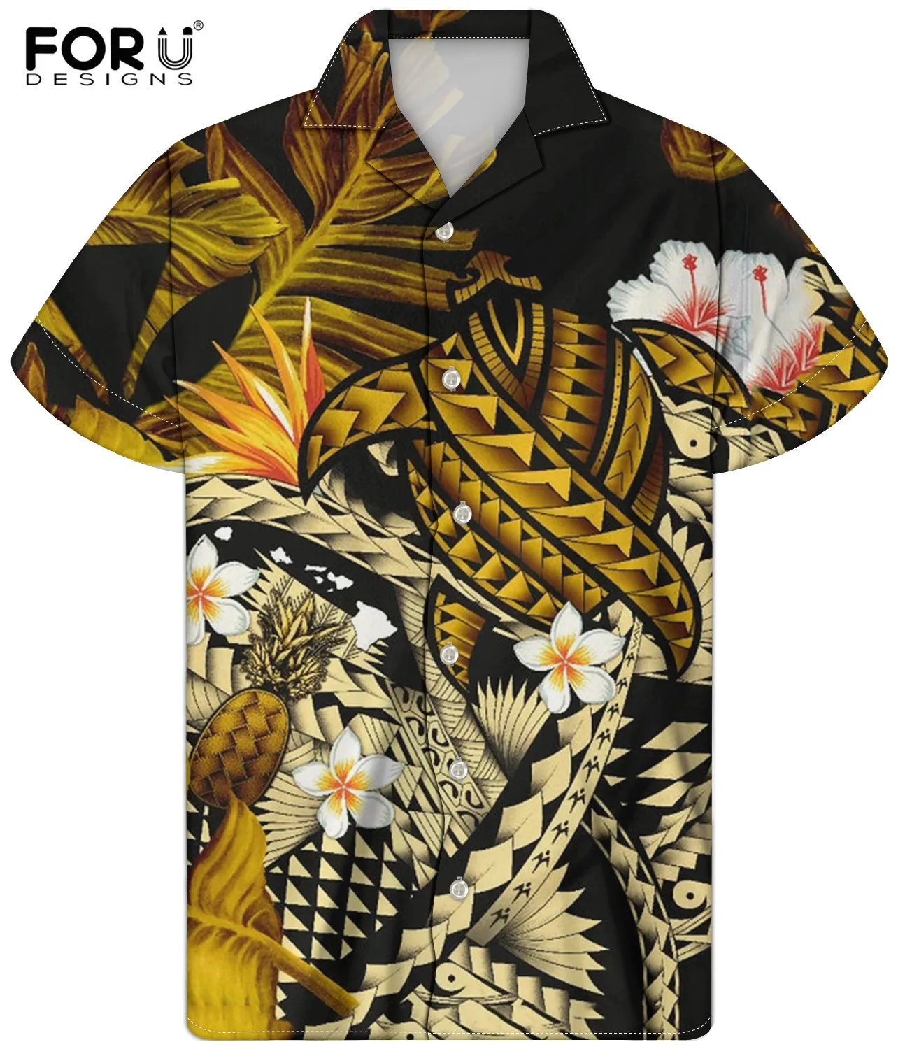 FORUDESIGNS Kanaka Maoli (Hawaiian) Pineapple Banana Leaves Turtle Tattoo Yellow Men's Summer Short Sleeve Shirt Casual Tops
FORUDESIGNS Kanaka Maoli (Hawaiian) Pineapple Banana Leaves Turtle Tattoo Yellow Men's Summer Short Sleeve Shirt Casual Tops