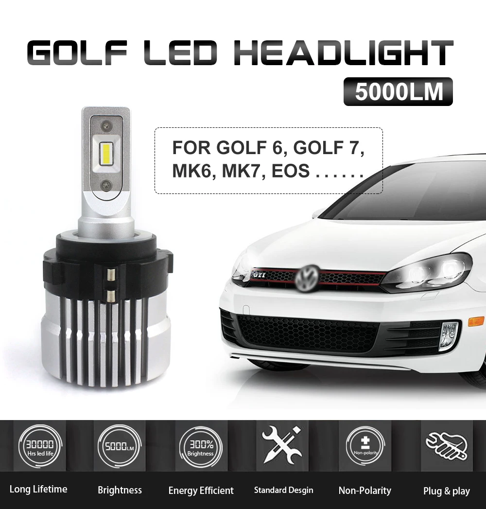 2pcs LED Headlight Bulb H7 5000lm With 7038 Chip Canbus Error Free For V-W Golf-6 Golf-7 Jetta DRL Low Beam Plug And Play 6500K
2pcs LED Headlight Bulb H7 5000lm With 7038 Chip Canbus Error Free For V-W Golf-6 Golf-7 Jetta DRL Low Beam Plug And Play 6500K