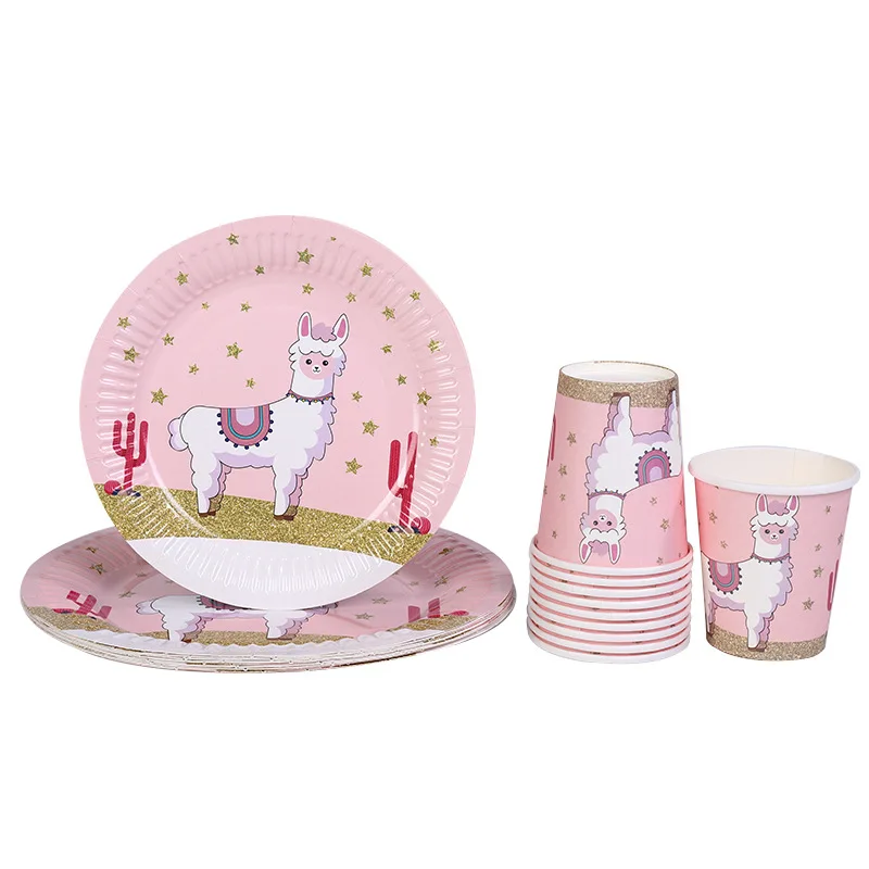 Baby Shower Cute Alpaca Pattern Disposable Tableware Paper Plate Cup Children's Birthday Party Decorations Blue Pink
Baby Shower Cute Alpaca Pattern Disposable Tableware Paper Plate Cup Children's Birthday Party Decorations Blue Pink