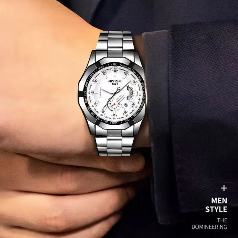 Waterproof Quartz Wrist Watches For Men Gentleman Style Luminous Hands Complete Calendar Stainless Steel Formal Business Watches
Waterproof Quartz Wrist Watches For Men Gentleman Style Luminous Hands Complete Calendar Stainless Steel Formal Business Watches