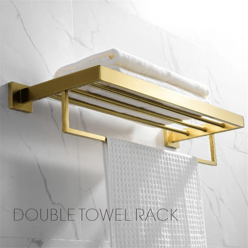 Brushed Gold Bathroom Set Accessories Towel Rack Stainless Steel Towel Ring Bathroom Accessory Sets with Soap Dish Wall Mounted
Brushed Gold Bathroom Set Accessories Towel Rack Stainless Steel Towel Ring Bathroom Accessory Sets with Soap Dish Wall Mounted