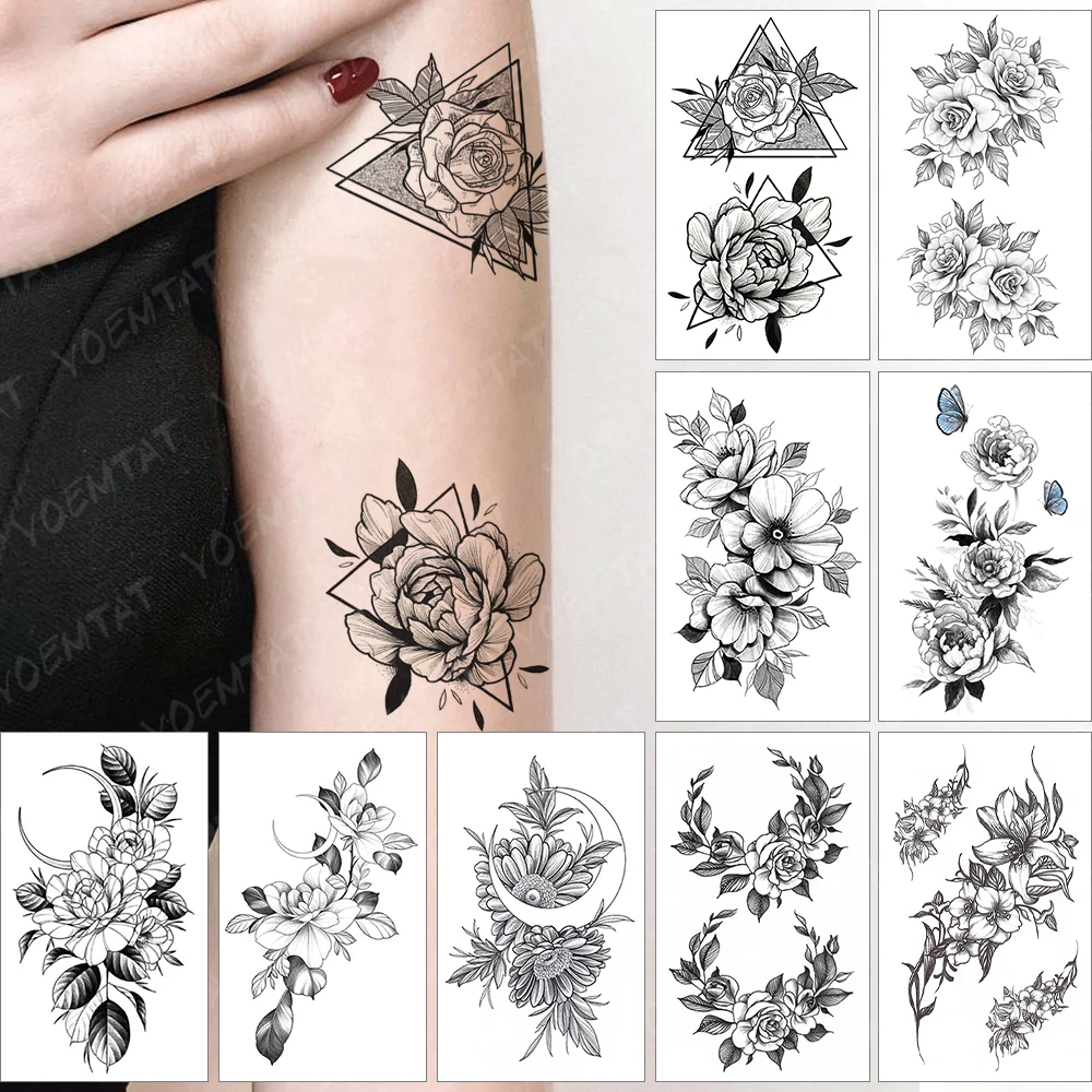 Waterproof Temporary Tattoo Sticker Simple Lines Small Roses Flowers Peony Moon Flash Tatoo Fake Tatto For Body Art Women Men
Waterproof Temporary Tattoo Sticker Simple Lines Small Roses Flowers Peony Moon Flash Tatoo Fake Tatto For Body Art Women Men