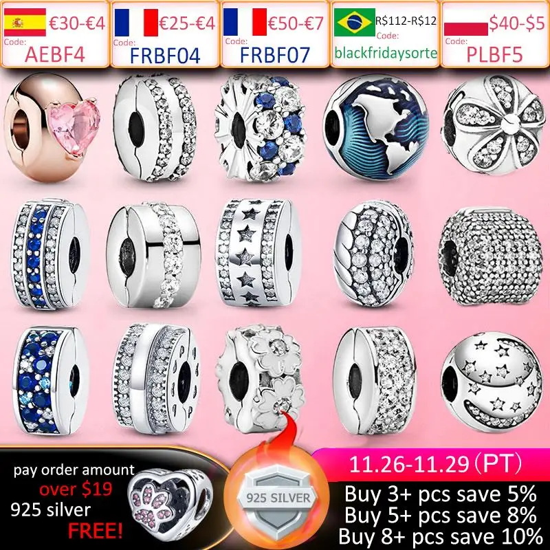 Silver Clip 925 Sterling Silver CZ pave Pattern Clip Stopper Charm Daisy Beads Stopper fit Pandora Bracelet Silver 925 Jewelry
Silver Clip 925 Sterling Silver CZ pave Pattern Clip Stopper Charm Daisy Beads Stopper fit Pandora Bracelet Silver 925 Jewelry