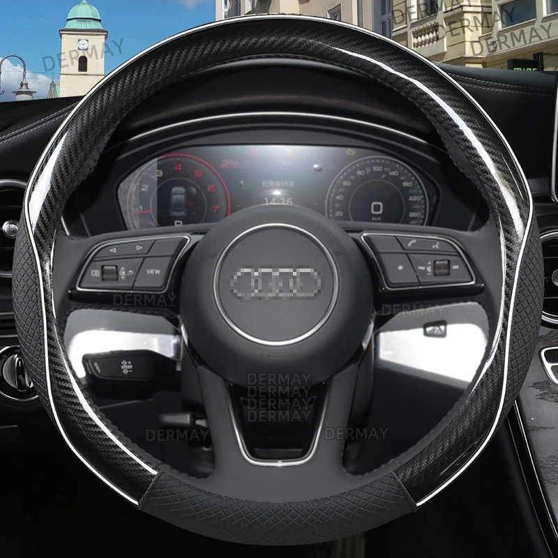 Car Steering Wheel Cover microfiber Leather+carbon Fiber for Audi A1 A2 A3 A4 A6 A7 A8 A9 Q3 Q4 Q5 Q6 Q7 Q8 Q9 TT S3 Accessories
Car Steering Wheel Cover microfiber Leather+carbon Fiber for Audi A1 A2 A3 A4 A6 A7 A8 A9 Q3 Q4 Q5 Q6 Q7 Q8 Q9 TT S3 Accessories