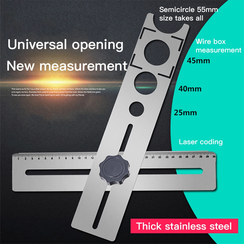Multi-Functional Stainless Steel Ceramic Tile Hole Locator Ruler Adjustable Punching Hand Tool for House Decorated Work
Multi-Functional Stainless Steel Ceramic Tile Hole Locator Ruler Adjustable Punching Hand Tool for House Decorated Work