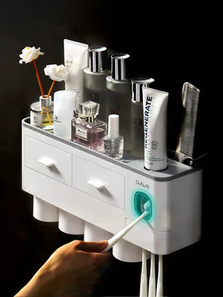 Magnetic Toothbrush Holder Adsorption Inverted Toothpaste Dispenser Wall Mount Makeup Storage Rack for Bathroom Accessories Set
Magnetic Toothbrush Holder Adsorption Inverted Toothpaste Dispenser Wall Mount Makeup Storage Rack for Bathroom Accessories Set