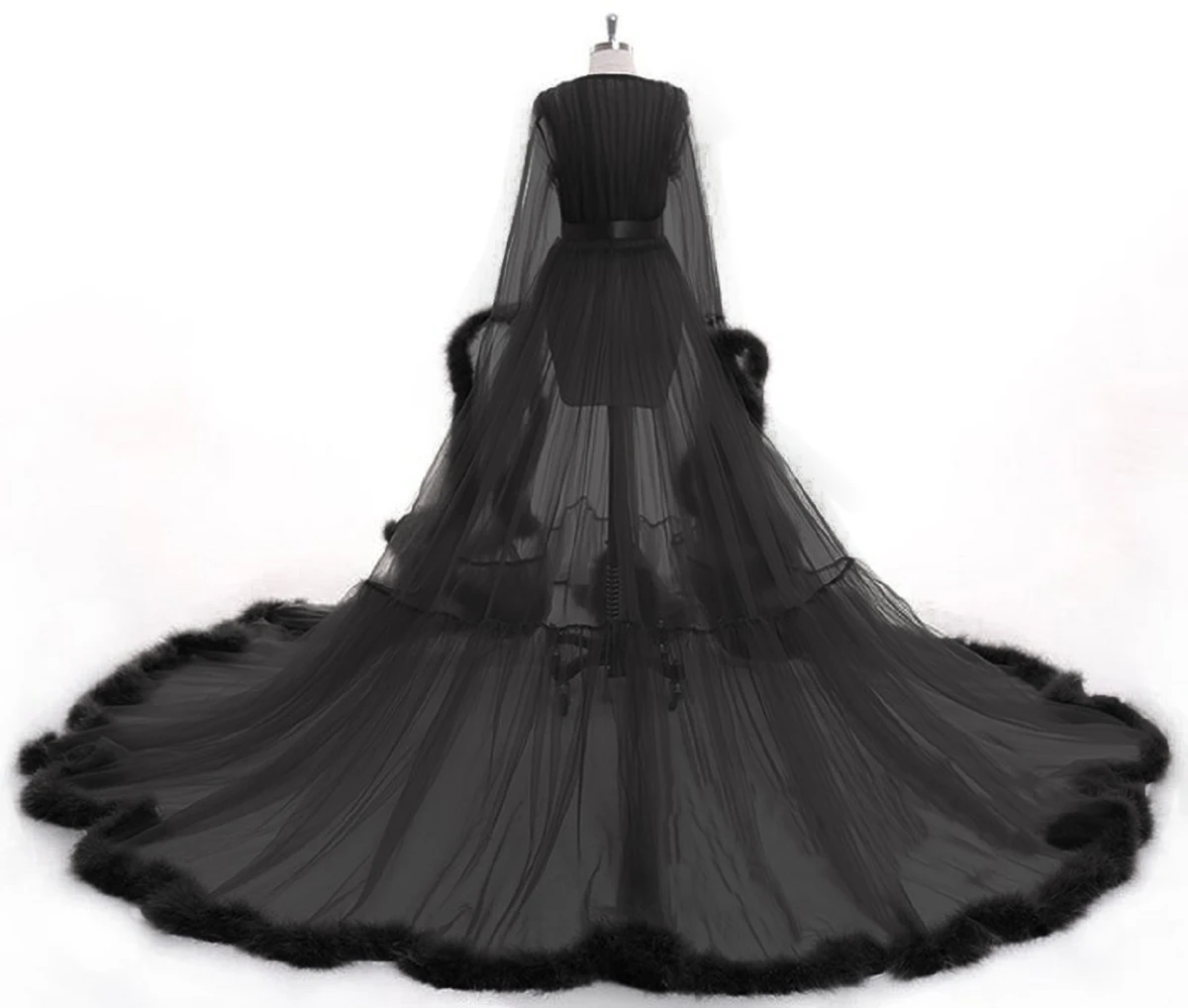 Women Sexy Feather Bathrobe Long Wedding Scarf Illusion Nightgown Robe Perspective Sheer Sleepwear Bridal Robe Pajamas
Women Sexy Feather Bathrobe Long Wedding Scarf Illusion Nightgown Robe Perspective Sheer Sleepwear Bridal Robe Pajamas