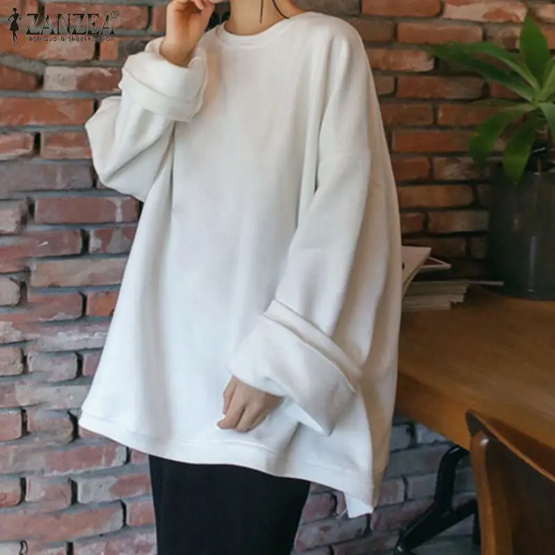 Oversized Women Fahsion Harajuku Sweatshirt Hoodies ZANZEA 2021 Spring Autumn Long Sleeve Top Casual Solid A-line Loose Pullover
Oversized Women Fahsion Harajuku Sweatshirt Hoodies ZANZEA 2021 Spring Autumn Long Sleeve Top Casual Solid A-line Loose Pullover