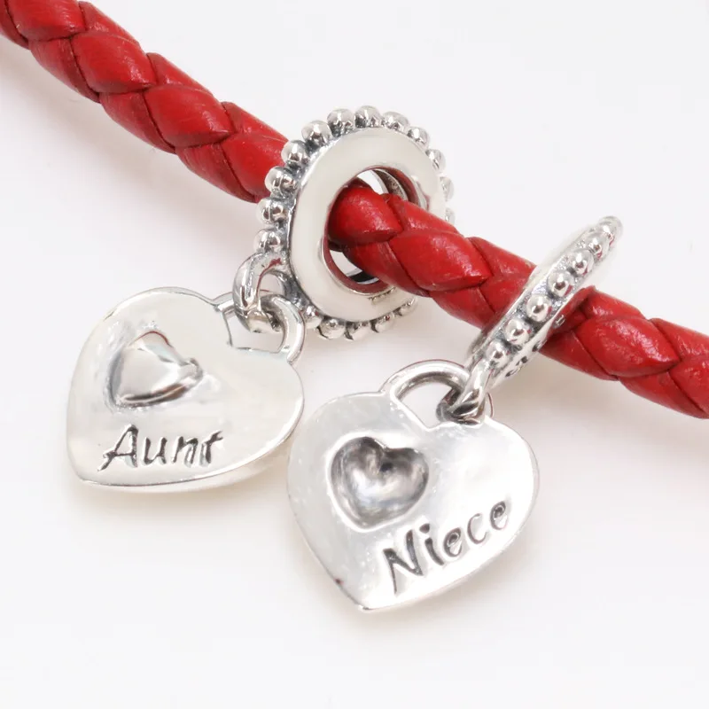 Genuine 925 Sterling Silver Aunt and Niece Intimate Heart Pendant fit Original charm Bracelet Jewelry Making DIY Gift
Genuine 925 Sterling Silver Aunt and Niece Intimate Heart Pendant fit Original charm Bracelet Jewelry Making DIY Gift