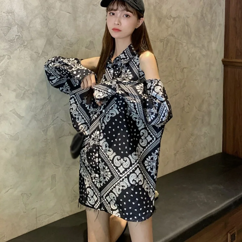 Женская рубашка с длинным рукавом Jlong, с открытыми плечами и принтом
Женская рубашка с длинным рукавом Jlong, с открытыми плечами и принтом