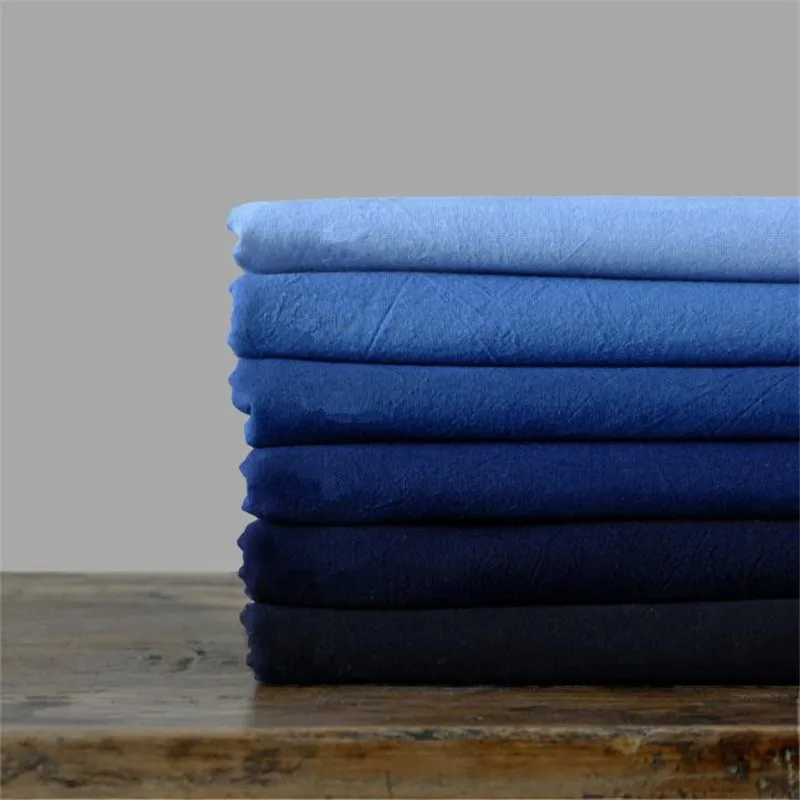 

PVDF1 Traditional Indigo Dyed Cotton Fabric Handmade Homespun Clothings/Sashiko/Patchwork/Decoration/Curtain Blue Cotton Fabrics