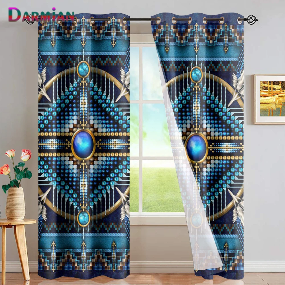 DARMIAN Fashion Blue Tribe Artwork Pattern Window Curtain Living Room Sunblind Bedroom Blackout Curtains Premium Home Decoration
DARMIAN Fashion Blue Tribe Artwork Pattern Window Curtain Living Room Sunblind Bedroom Blackout Curtains Premium Home Decoration