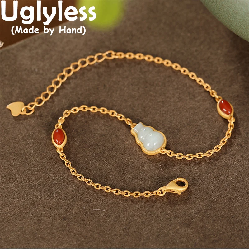 Uglyless Summer Dress Thin Chains Bracelets Women Agate Jadeite Jade Gourd Pendants Necklaces NO Chains 925 Silver Jewelry Set
Uglyless Summer Dress Thin Chains Bracelets Women Agate Jadeite Jade Gourd Pendants Necklaces NO Chains 925 Silver Jewelry Set