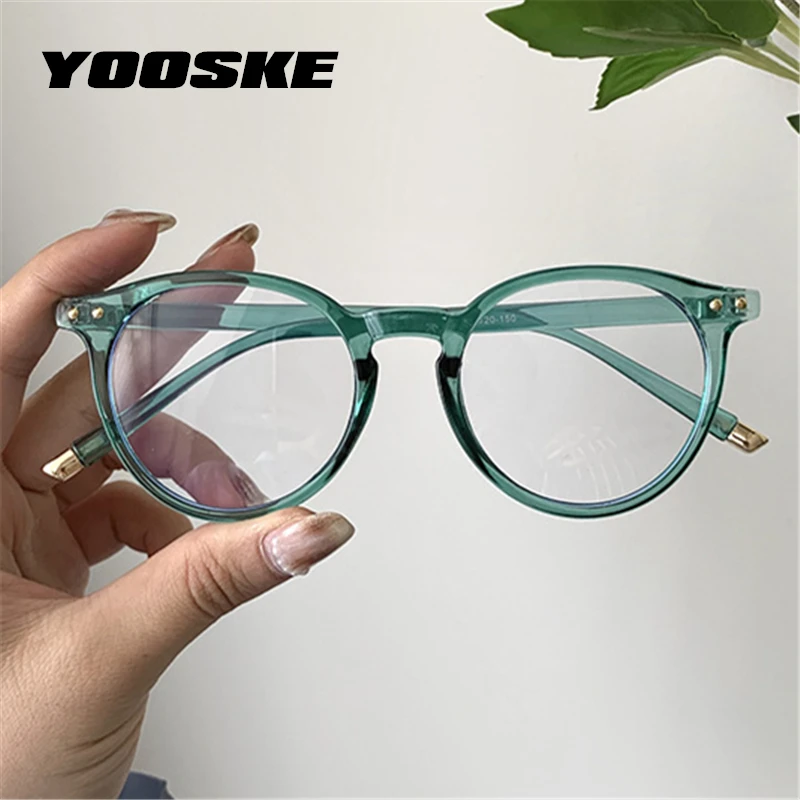 Оправа для очков унисекс YOOSKE круглая прозрачная с защитой от синего света очки