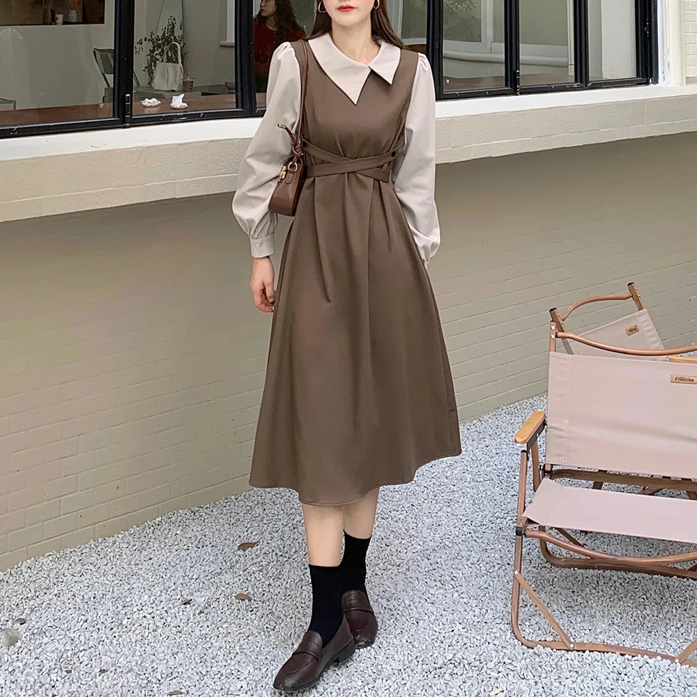 Long Sleeve Dress Women 2021 Autumn French Style Retro College Style Mid-length Dress Temperament Fashionable Lady Clothes New 
Long Sleeve Dress Women 2021 Autumn French Style Retro College Style Mid-length Dress Temperament Fashionable Lady Clothes New