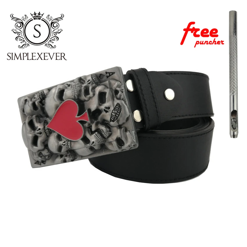 Belt DIY Accessories Skull Belt Buckle Western Cowboy Red Heart Men's Belt Buckle Punk Rock Style with Belt
Belt DIY Accessories Skull Belt Buckle Western Cowboy Red Heart Men's Belt Buckle Punk Rock Style with Belt