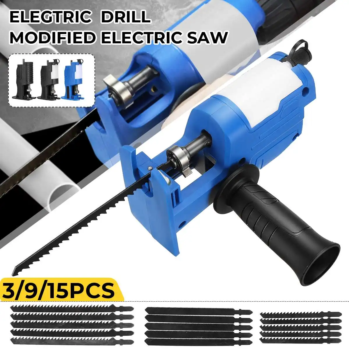 FASGet Reciprocating Saw Power Tool Reciprocating Saw Metal Cutting Wood Cutting Tool Electric Drill Attachment With Blades
FASGet Reciprocating Saw Power Tool Reciprocating Saw Metal Cutting Wood Cutting Tool Electric Drill Attachment With Blades