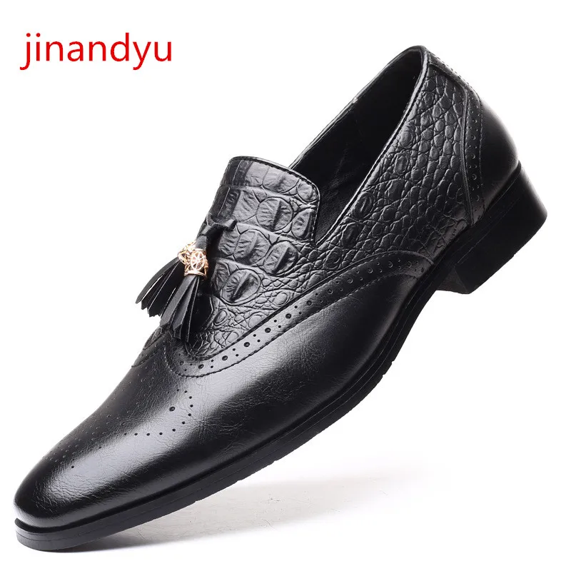 Big Size 48 Brogues Men Dress Shoes Loafers with Tassels Fashion Formal Business Shoes Classic Slip on Mens Leather Dress Shoes
Big Size 48 Brogues Men Dress Shoes Loafers with Tassels Fashion Formal Business Shoes Classic Slip on Mens Leather Dress Shoes