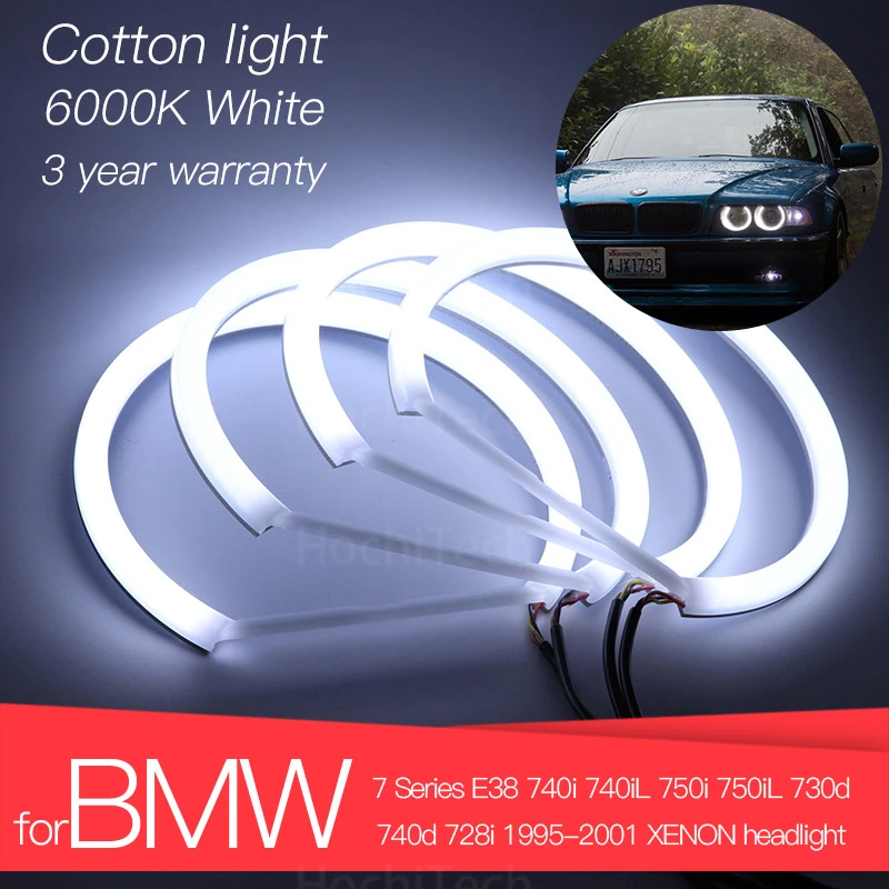 Angel Eyes Kit Cotton White Halo Ring for BMW 7 Series E38 740i 740iL 750i 750iL 730d 740d 728i 1995-2001 XENON Headlight
Angel Eyes Kit Cotton White Halo Ring for BMW 7 Series E38 740i 740iL 750i 750iL 730d 740d 728i 1995-2001 XENON Headlight