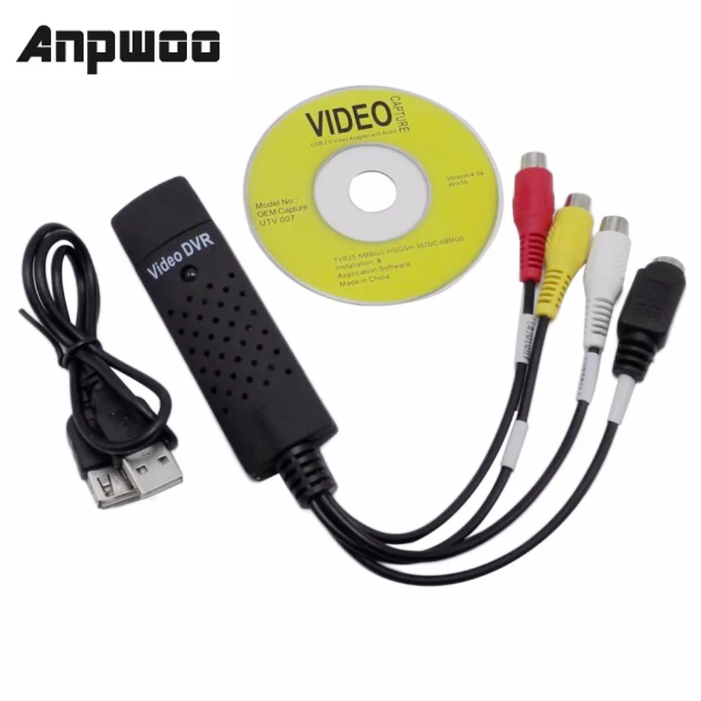 ANPWOO USB 2 0 Видео TV DVD VHS DVR Cap ture Adapter Video Device support Win10 | Безопасность и защита