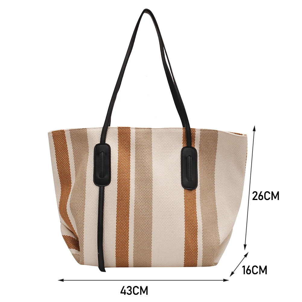 Fashion Women Stripes Printing Canvas Shoulder Shopping Bag Casual Ladies Large Capacity Handbags Elegant Female Square Bags New
Fashion Women Stripes Printing Canvas Shoulder Shopping Bag Casual Ladies Large Capacity Handbags Elegant Female Square Bags New