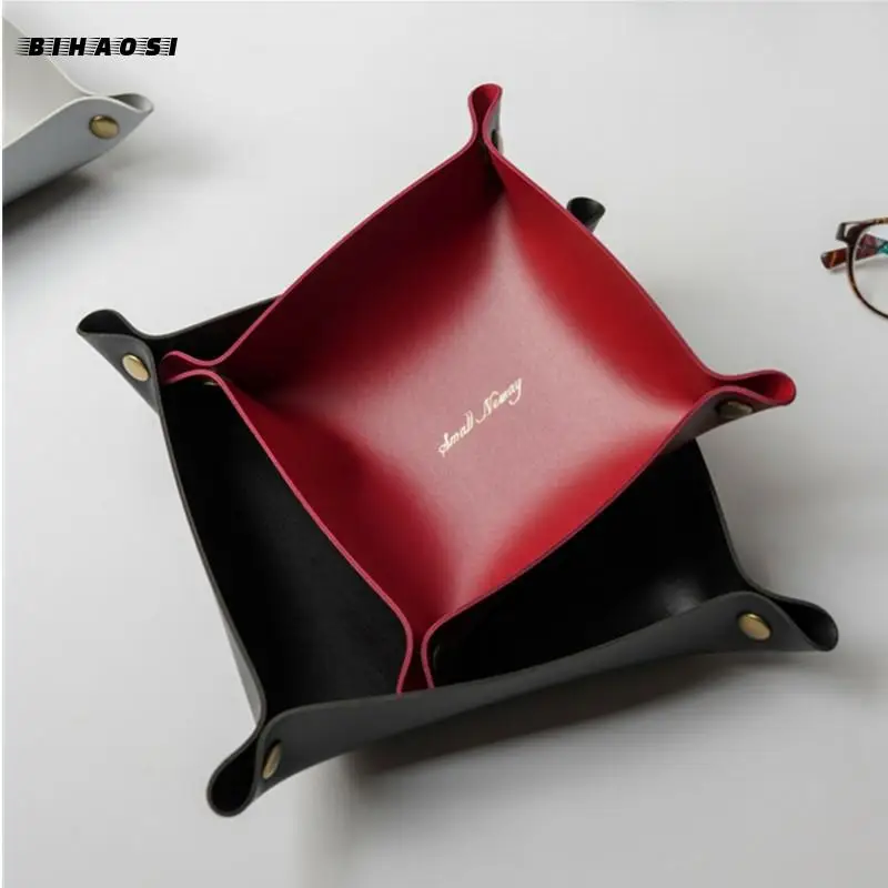 Desktop Storage Tray Leather Key Plate Home Decoration Dice Tray key Wallet Coins PU leather folding Storage Box Wholesale
Desktop Storage Tray Leather Key Plate Home Decoration Dice Tray key Wallet Coins PU leather folding Storage Box Wholesale