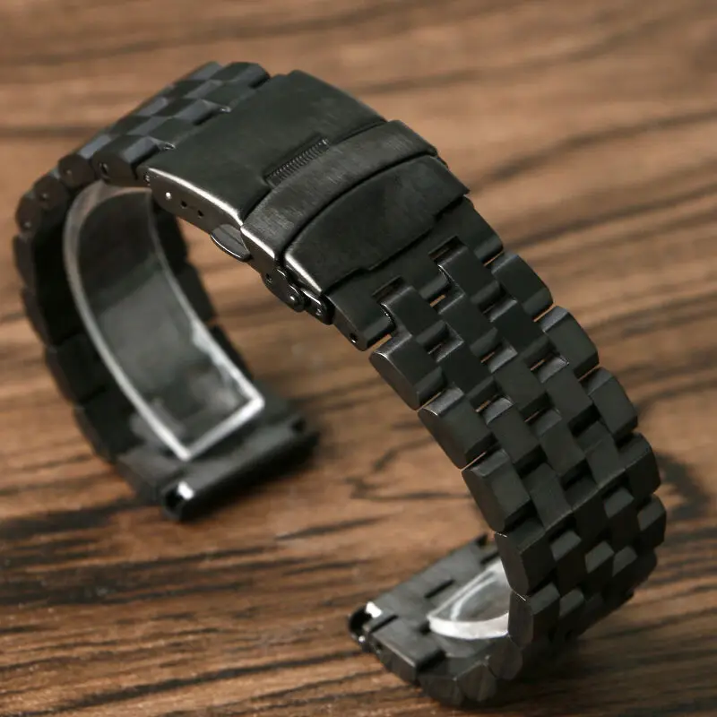 Stainless Steel Metal Watchband Bracelet 20mm 22mm 24mm Watch Band Wrist Strap Black Silver polished with unpolished solid link 
Stainless Steel Metal Watchband Bracelet 20mm 22mm 24mm Watch Band Wrist Strap Black Silver polished with unpolished solid link
