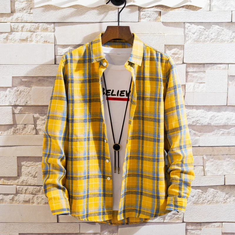 Men Long Shirt 2021 Pink Black New Slim Shopping Spring and Autumn Youth Long Sleeve Shirts Plaid Yellow Red Men Shirt Casual
Men Long Shirt 2021 Pink Black New Slim Shopping Spring and Autumn Youth Long Sleeve Shirts Plaid Yellow Red Men Shirt Casual