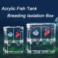 Aquarium Breeder Box for Fish Tank Hatching Incubator Isolation Acrylic 4 Rooms High Clear Fish Breeding Boxes Durable Fish Tank