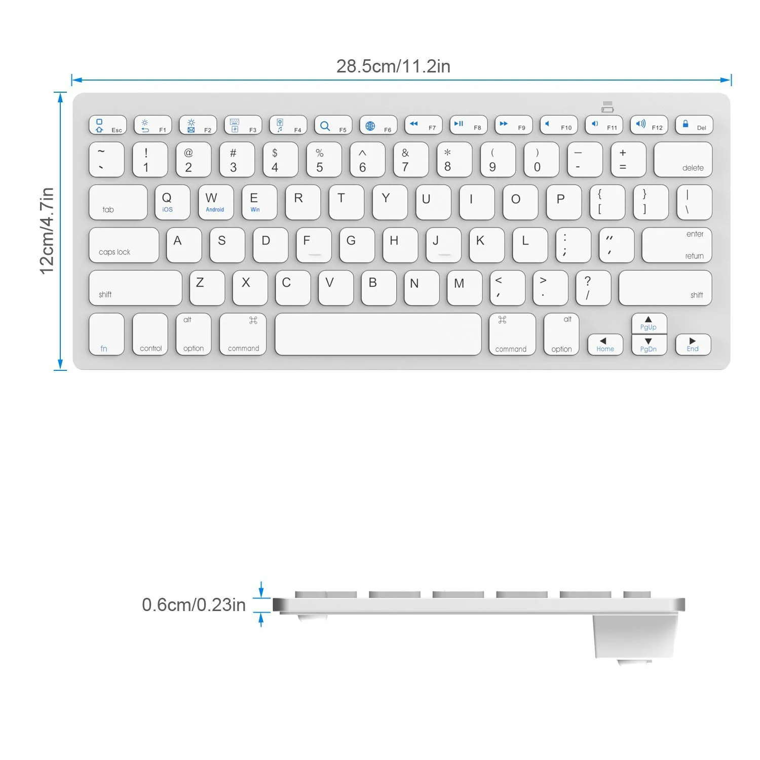 Wireless Bluetooth Computer Keyboard Slim Small Keybord Russian Arabic Spanish French German BT 3.0 Keypad For iPad Mac Phone | Компьютеры