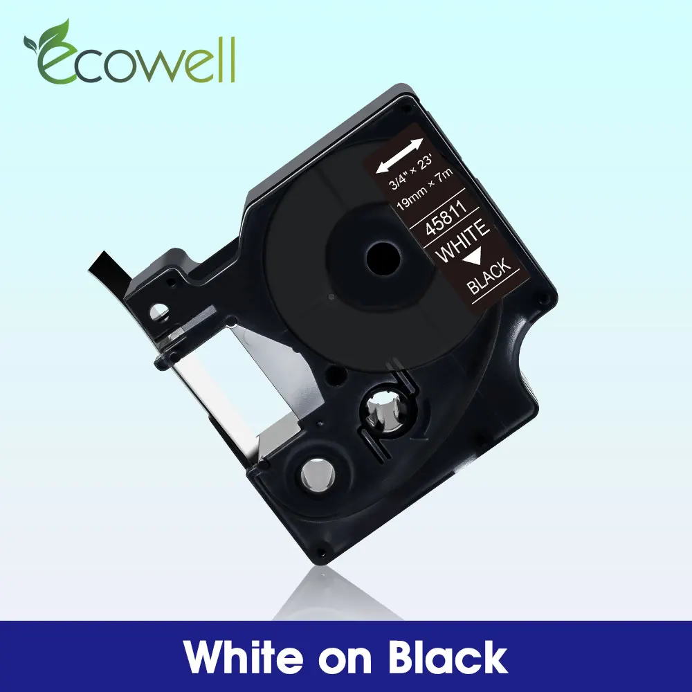 Лента Ecowell белая на черном принтере, совместимая с Dymo D1 45811, лента для этикеток 19 мм * 7 м для Dymo LabelManager LM360D LM420P 500TS
Лента Ecowell белая на черном принтере, совместимая с Dymo D1 45811, лента для этикеток 19 мм * 7 м для Dymo LabelManager LM360D LM420P 500TS