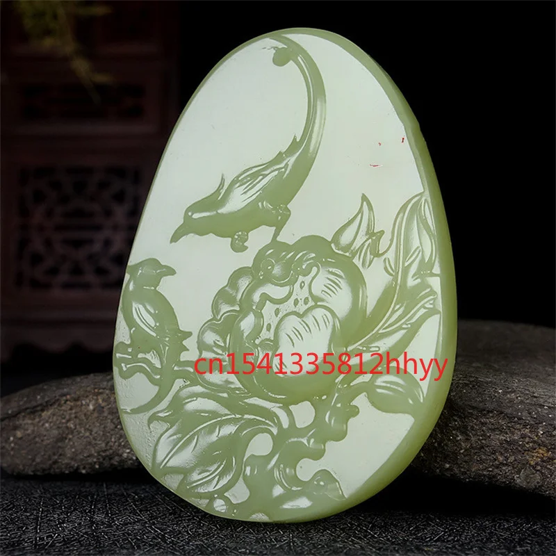 Hot Selling Natural Hand-carve White Jade Birds and Flowers Bloom Necklace Pendant Fashion Jewelry Men Women Fashion Accessories
Hot Selling Natural Hand-carve White Jade Birds and Flowers Bloom Necklace Pendant Fashion Jewelry Men Women Fashion Accessories
