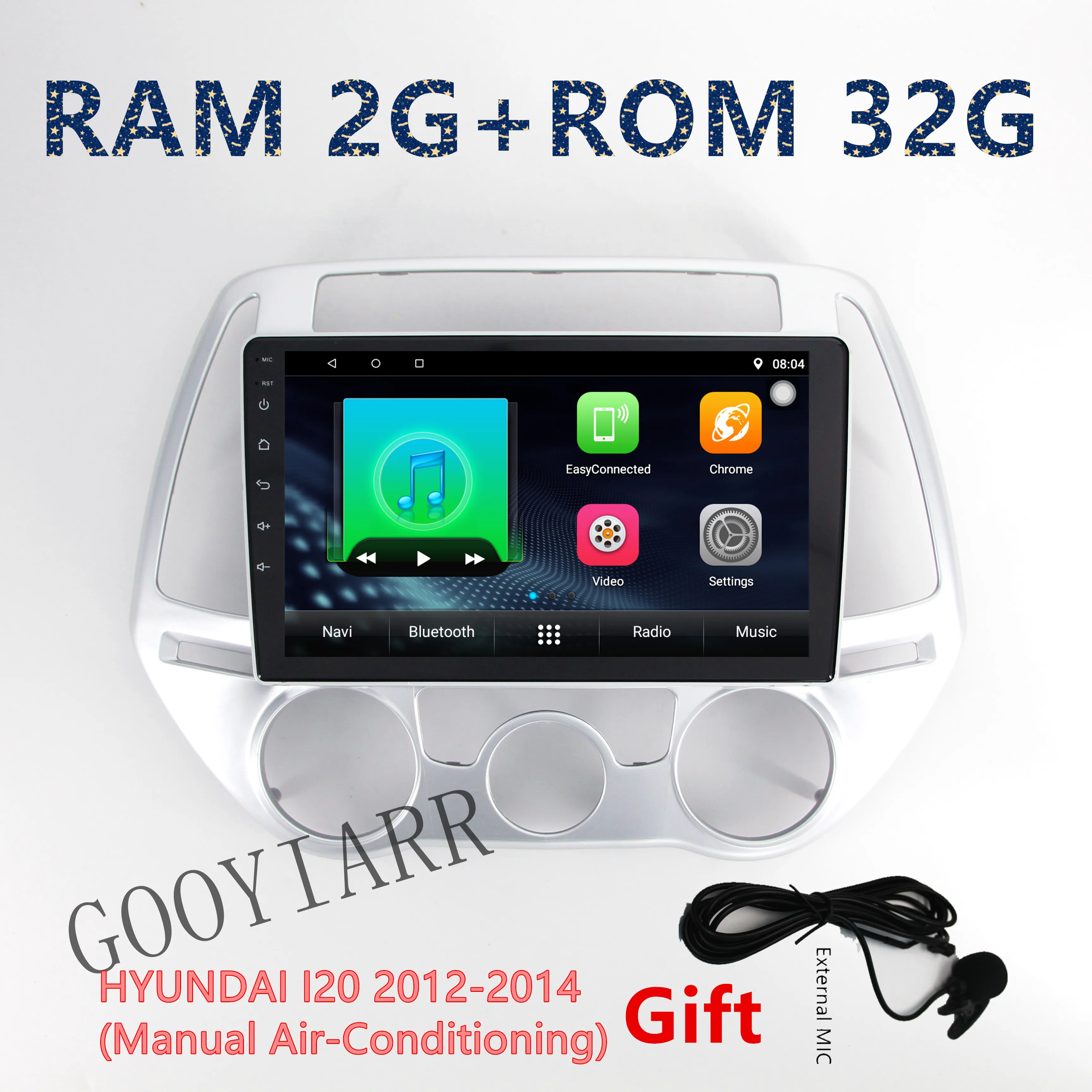 1din Android 2012 HyundaiI20 i 20 2013 2014 gps навигация мультимедийный плеер 2G + 32G автомобильное