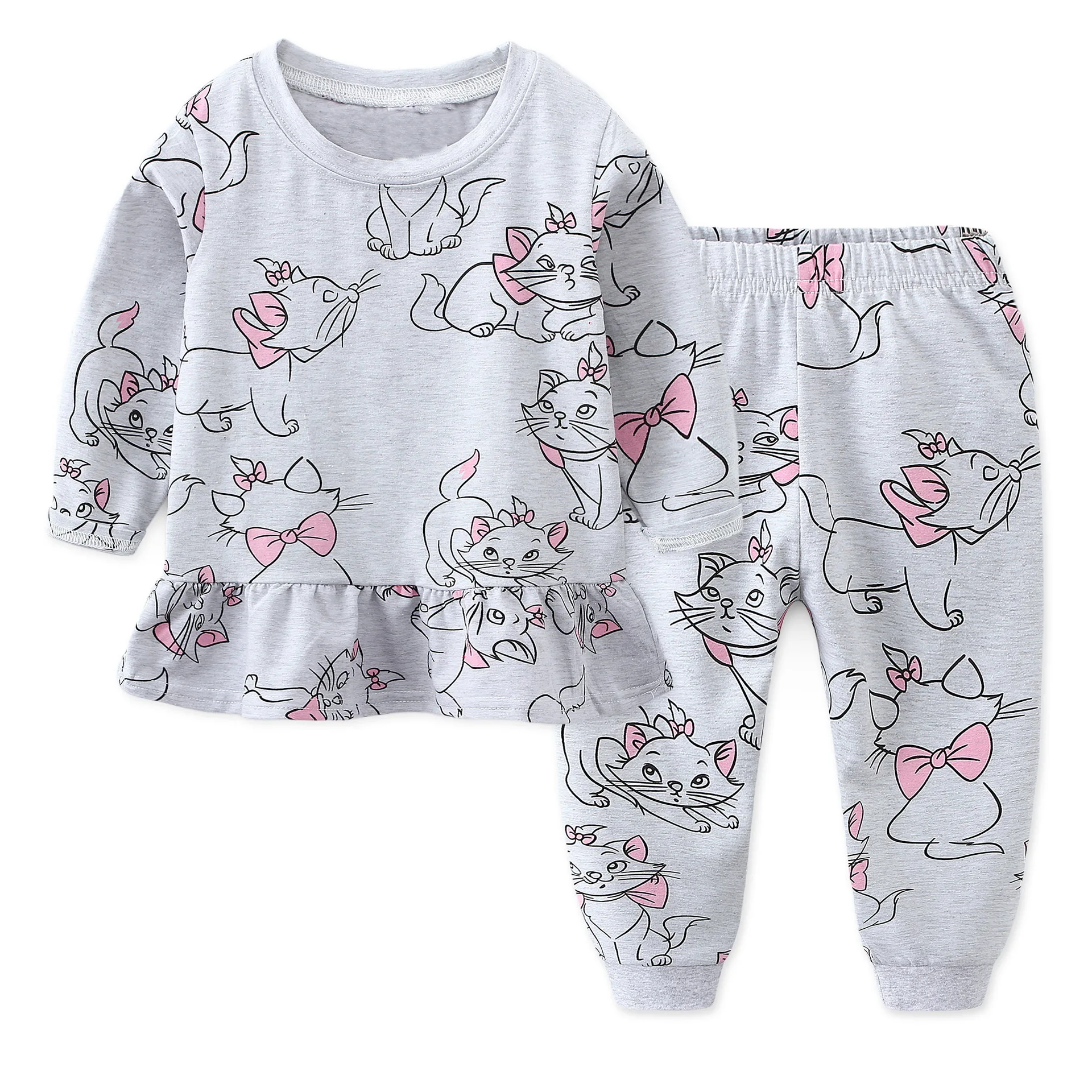 Детские пижамы Осенняя одежда для сна мальчиков и девочек Одежда малышей