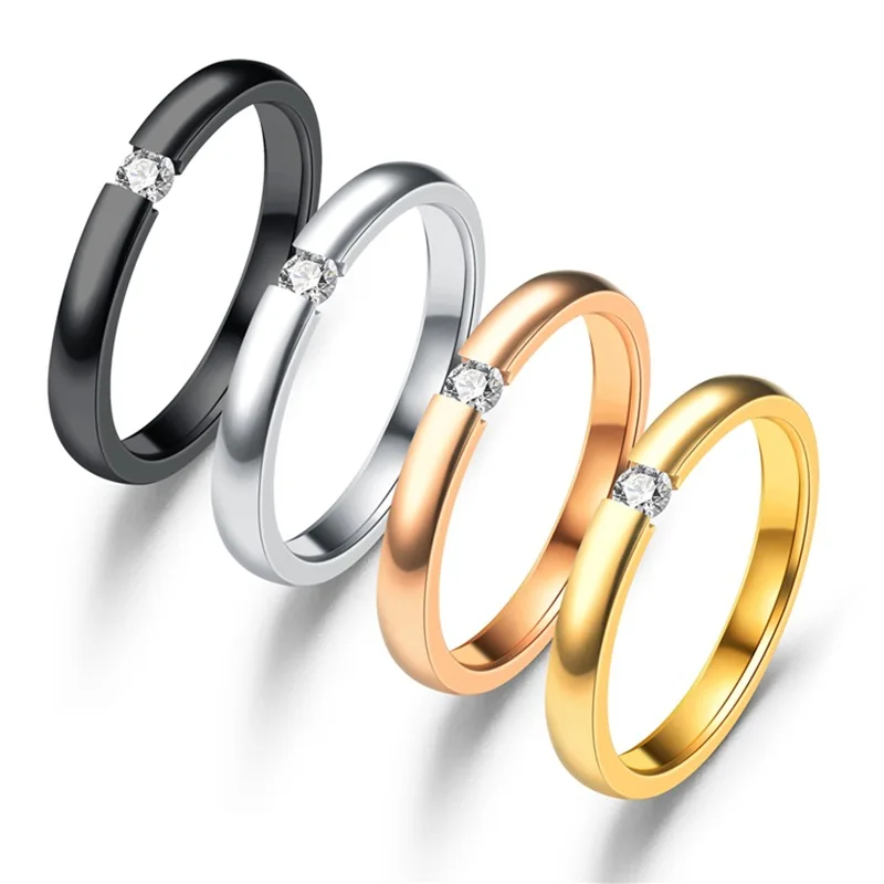 2mm Thin Titanium Steel Silver-Color Couple Zircon Ring Simple Fashion Rose Gold Finger Ring For Women and Men mens gifts
2mm Thin Titanium Steel Silver-Color Couple Zircon Ring Simple Fashion Rose Gold Finger Ring For Women and Men mens gifts
