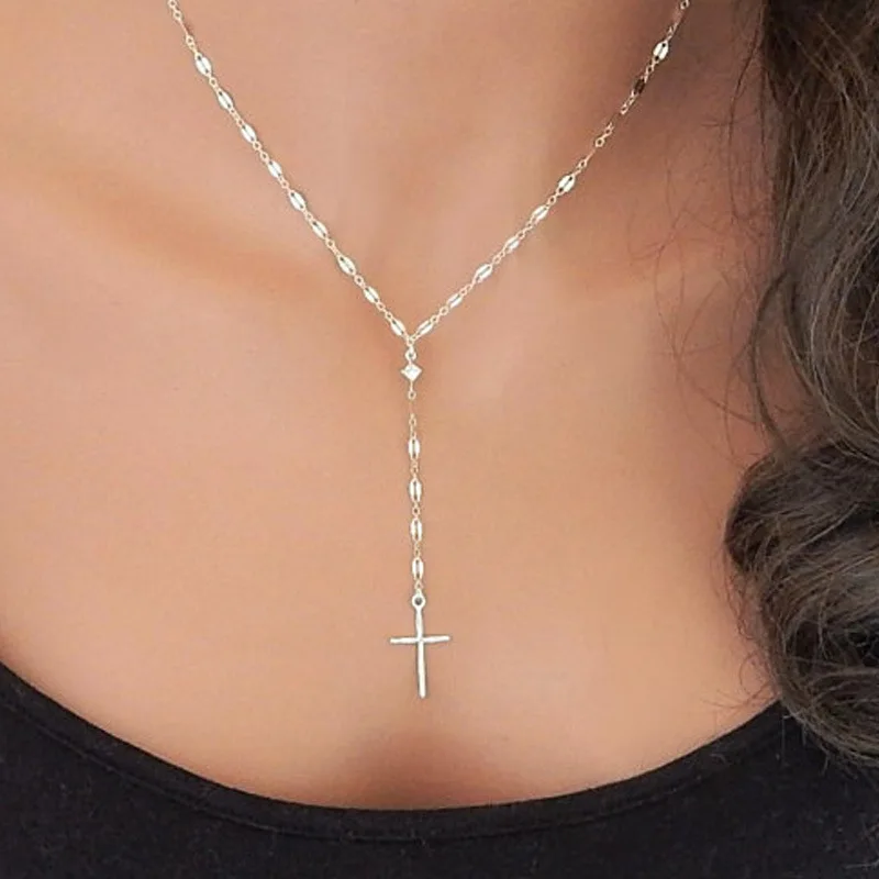 Минималистичное ожерелье с крестом для женщин высококачественные женские