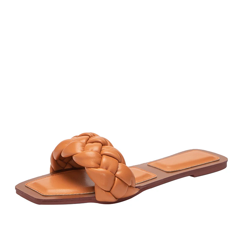 Women Slippers 2021 Summer Outdoor Leisure PU Leather Weave Square Toe Flat Female Sandals Fashion Solid Elegant Ladies Slipper
Women Slippers 2021 Summer Outdoor Leisure PU Leather Weave Square Toe Flat Female Sandals Fashion Solid Elegant Ladies Slipper