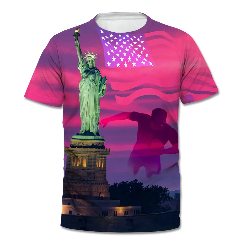 Men T shirt Summer Trend Short Sleeve T-shirts American Landscape Print Pattern Round Neck Oversized T-shirt Men's Clothes
Men T shirt Summer Trend Short Sleeve T-shirts American Landscape Print Pattern Round Neck Oversized T-shirt Men's Clothes
