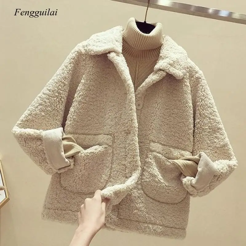 2020 Thick Lamb Coat Women Jacket Winter Clothes Chic Jackets for Women Clothing Fall Autumn Single Breasted Loose Coat
2020 Thick Lamb Coat Women Jacket Winter Clothes Chic Jackets for Women Clothing Fall Autumn Single Breasted Loose Coat