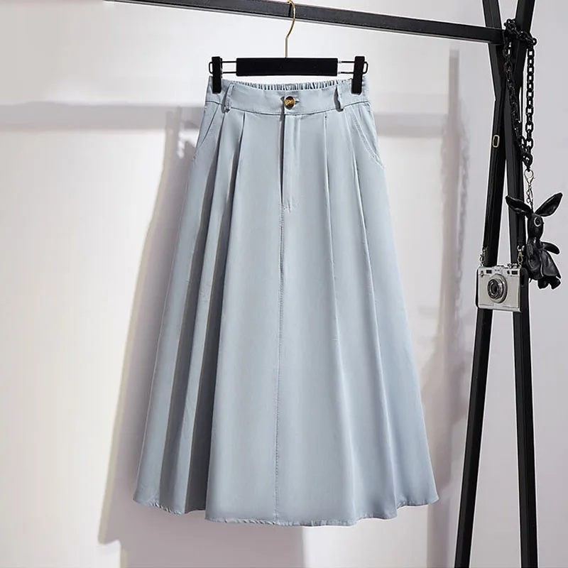 Women Cotton Skirt 2021 Spring Summer Preppy Style Solid Casual Elegant Pocket Elastic High Waist A-Line Midi Skirts Faldas
Women Cotton Skirt 2021 Spring Summer Preppy Style Solid Casual Elegant Pocket Elastic High Waist A-Line Midi Skirts Faldas