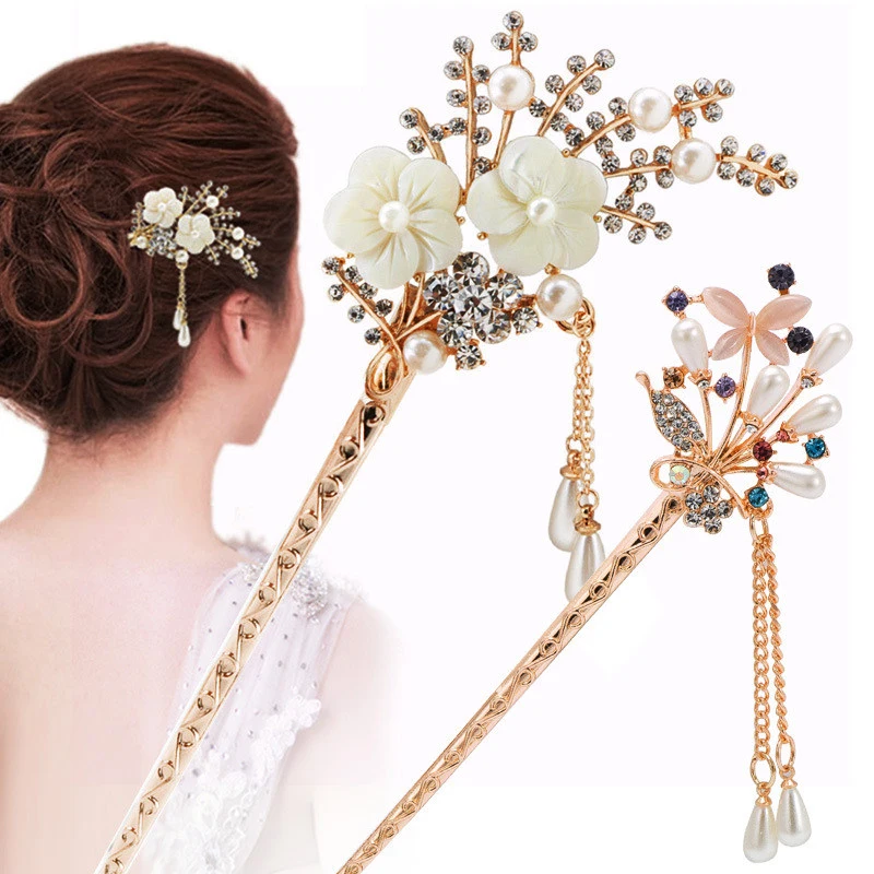 Retro Vintage Fashion Crystal Hairpin Headdress Pink Blue Crystal Hair Sticks Flower Hairpin For Women Girl hair accessories
Retro Vintage Fashion Crystal Hairpin Headdress Pink Blue Crystal Hair Sticks Flower Hairpin For Women Girl hair accessories
