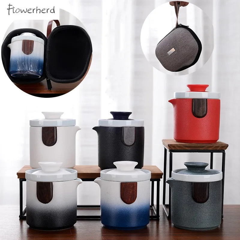 Gradient Ceramic Travel Kung Fu Tea Set Teaware One Teapot and Three Teacups Portable Office Pottery Tea Set Tea Pot and Cup Set
Gradient Ceramic Travel Kung Fu Tea Set Teaware One Teapot and Three Teacups Portable Office Pottery Tea Set Tea Pot and Cup Set