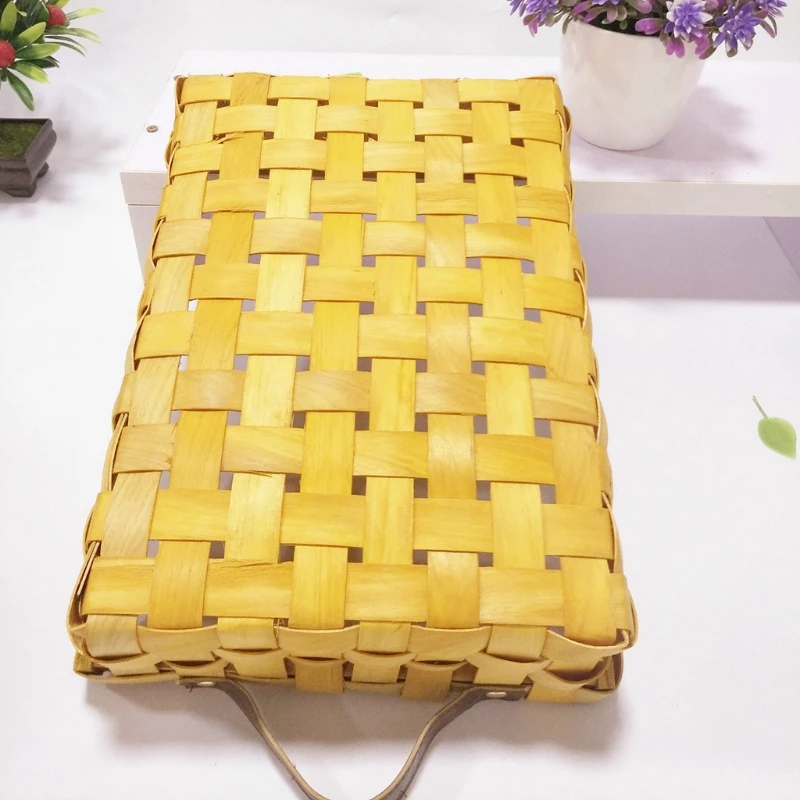 Hand-woven Fruit Storage Basket with Double Handle Bread Serving Tray Multipurpose Handcrafted Platter Retro Classic Picnic P31E 
Hand-woven Fruit Storage Basket with Double Handle Bread Serving Tray Multipurpose Handcrafted Platter Retro Classic Picnic P31E