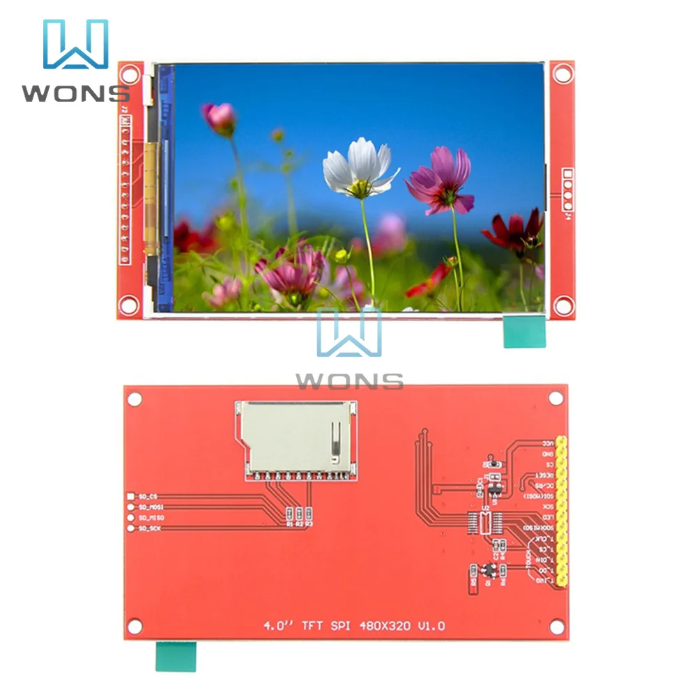 4.0 inch SPI serial LCD touch screen module 480*320 TFT display module ILI9486 Display Screen with Touch Panel Build-in Driver 
4.0 inch SPI serial LCD touch screen module 480*320 TFT display module ILI9486 Display Screen with Touch Panel Build-in Driver
