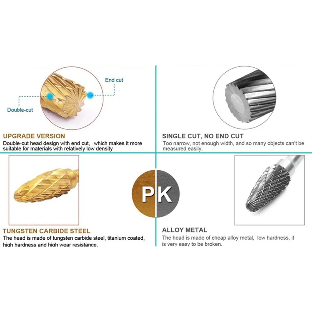 10pcs Rotary Burr Set Shank Double Cut Die Grinder Bit For Wood Drilling Metal Craving Engraving Polishing Accessories 
10pcs Rotary Burr Set Shank Double Cut Die Grinder Bit For Wood Drilling Metal Craving Engraving Polishing Accessories