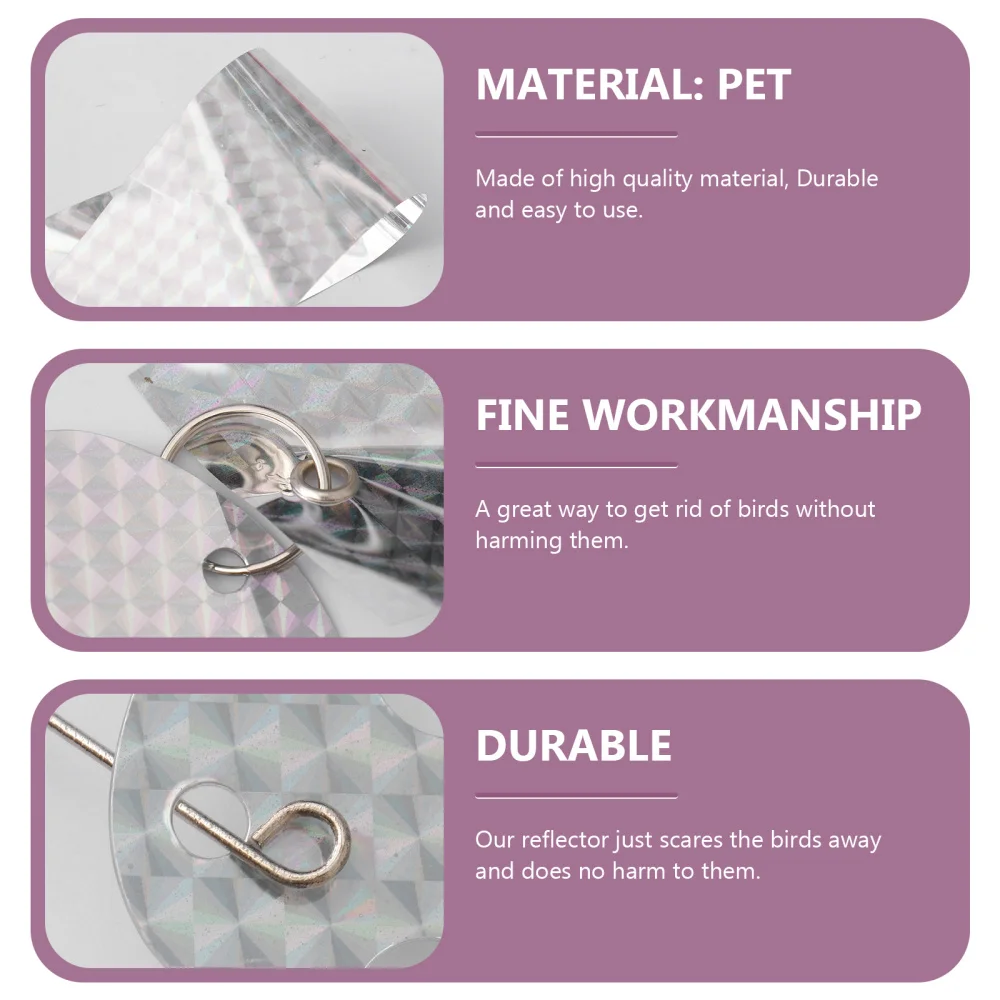 2 Sets Bird Scare Sheet Bird Proof Device Keep Birds Supply (Silver) 
2 Sets Bird Scare Sheet Bird Proof Device Keep Birds Supply (Silver)