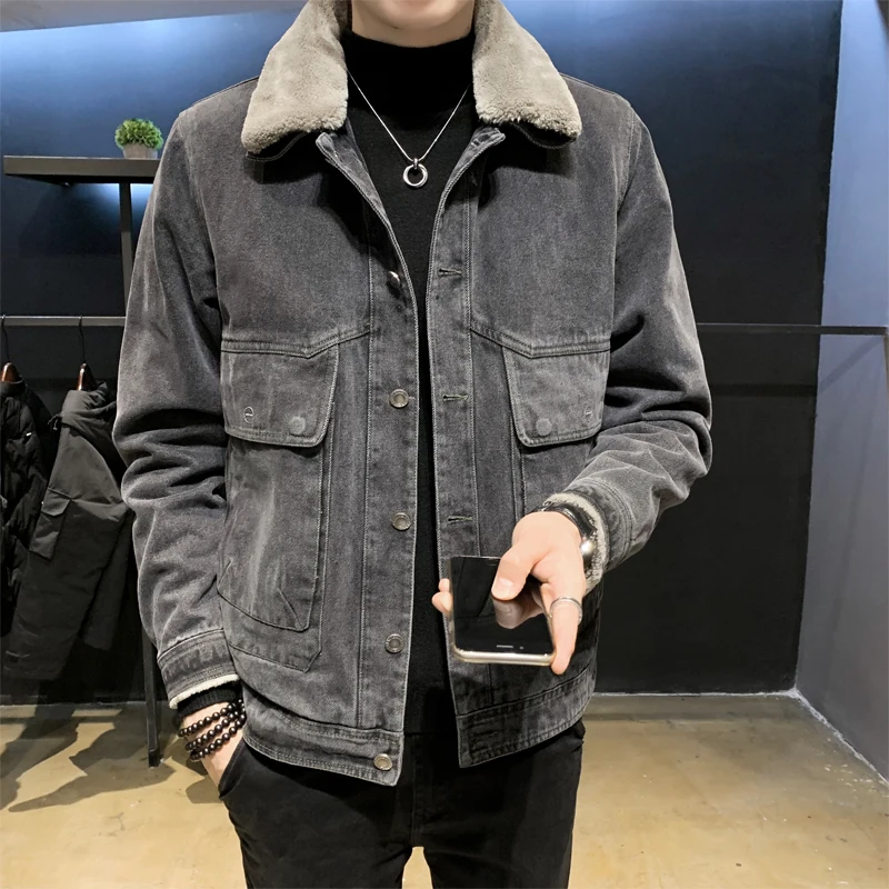 2020 Autumn Winter Thick Warm Jeans Jackets Men Clothing All Match Single Breasted Turn Down Collar Casual Denim Coats
2020 Autumn Winter Thick Warm Jeans Jackets Men Clothing All Match Single Breasted Turn Down Collar Casual Denim Coats